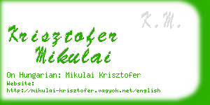 krisztofer mikulai business card